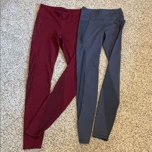 Old Navy high waisted leggings (red & gray pair)